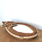 Miroir corde collier de cheval 65x35cm