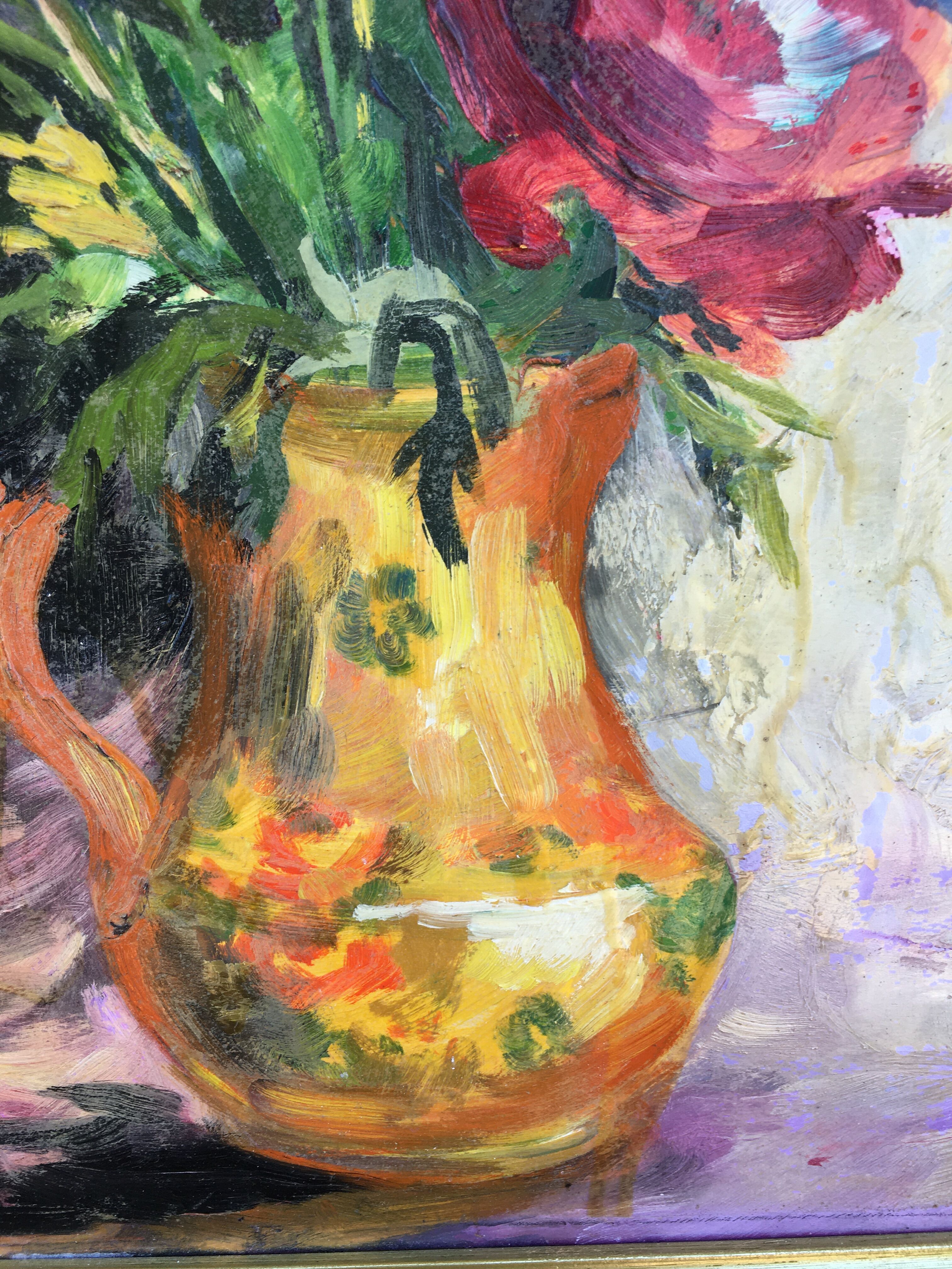 Painting on wood bouquet of flowers