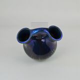 Rambervillers S.A.P.C. flamed sandstone vase with metallic reflections