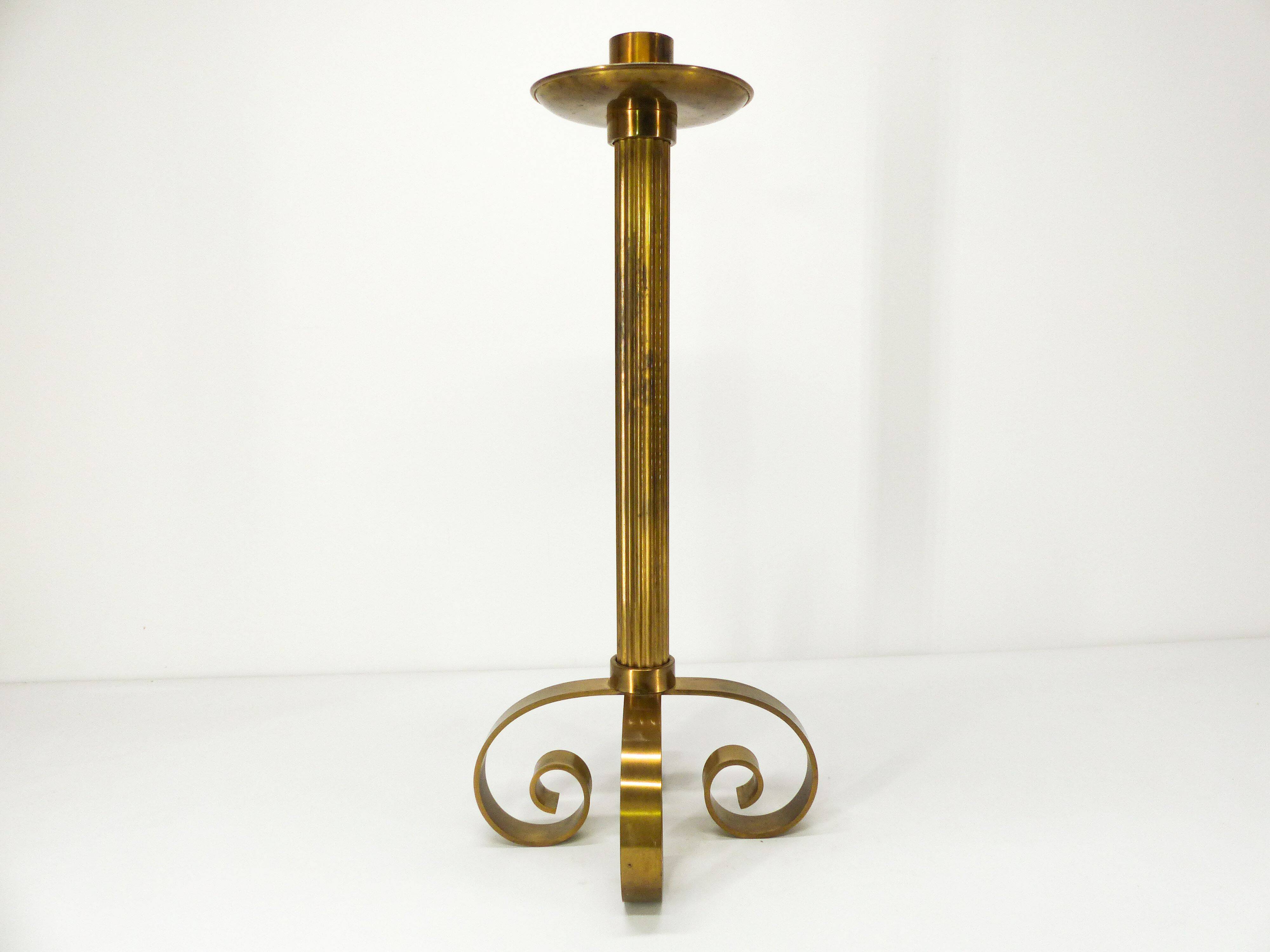 Scandinavian brass candle holder Ivar Ålenius Björk for Ystal Metall 1960