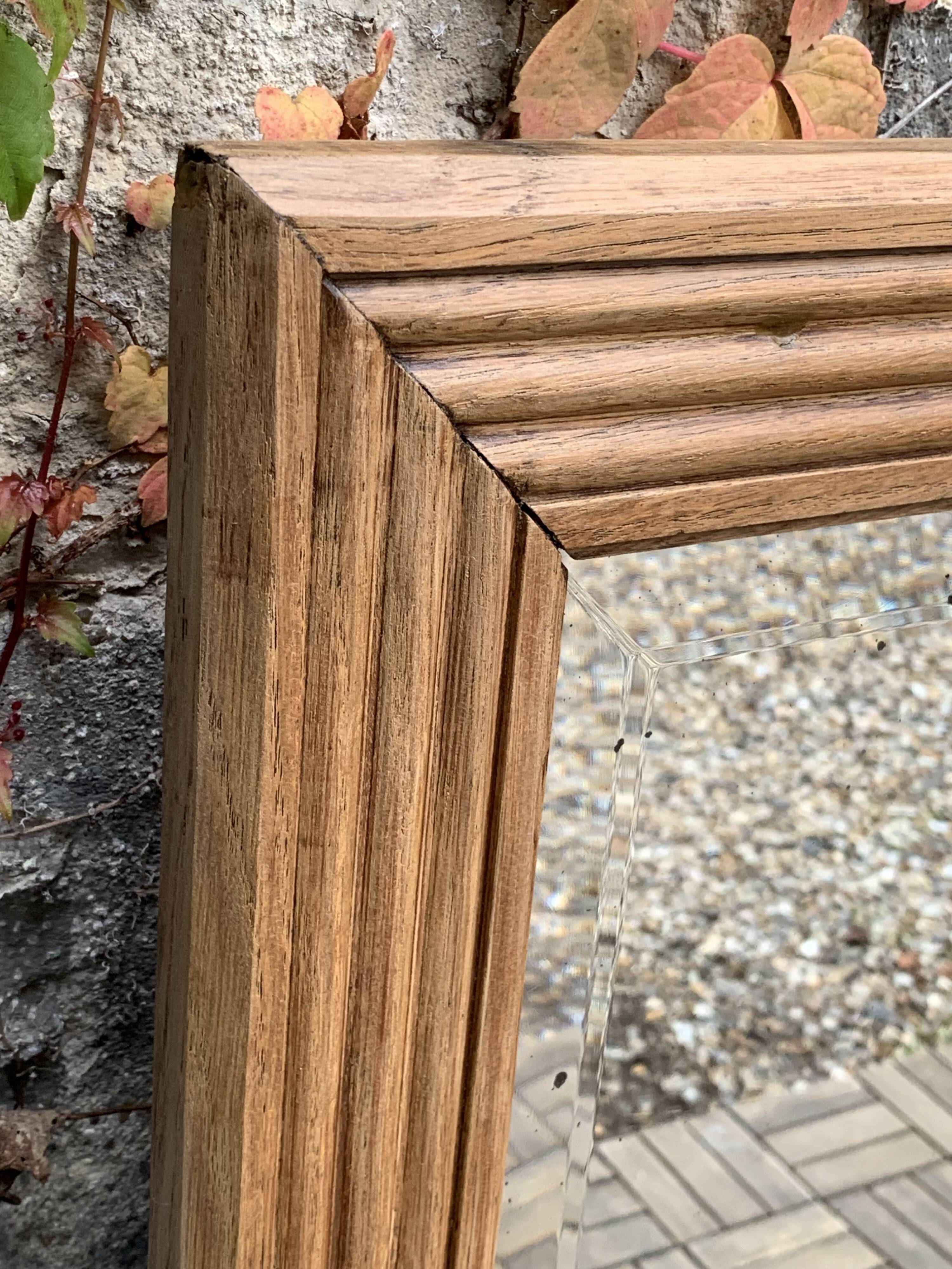 1940 beveled mirror solid raw oak 74x104