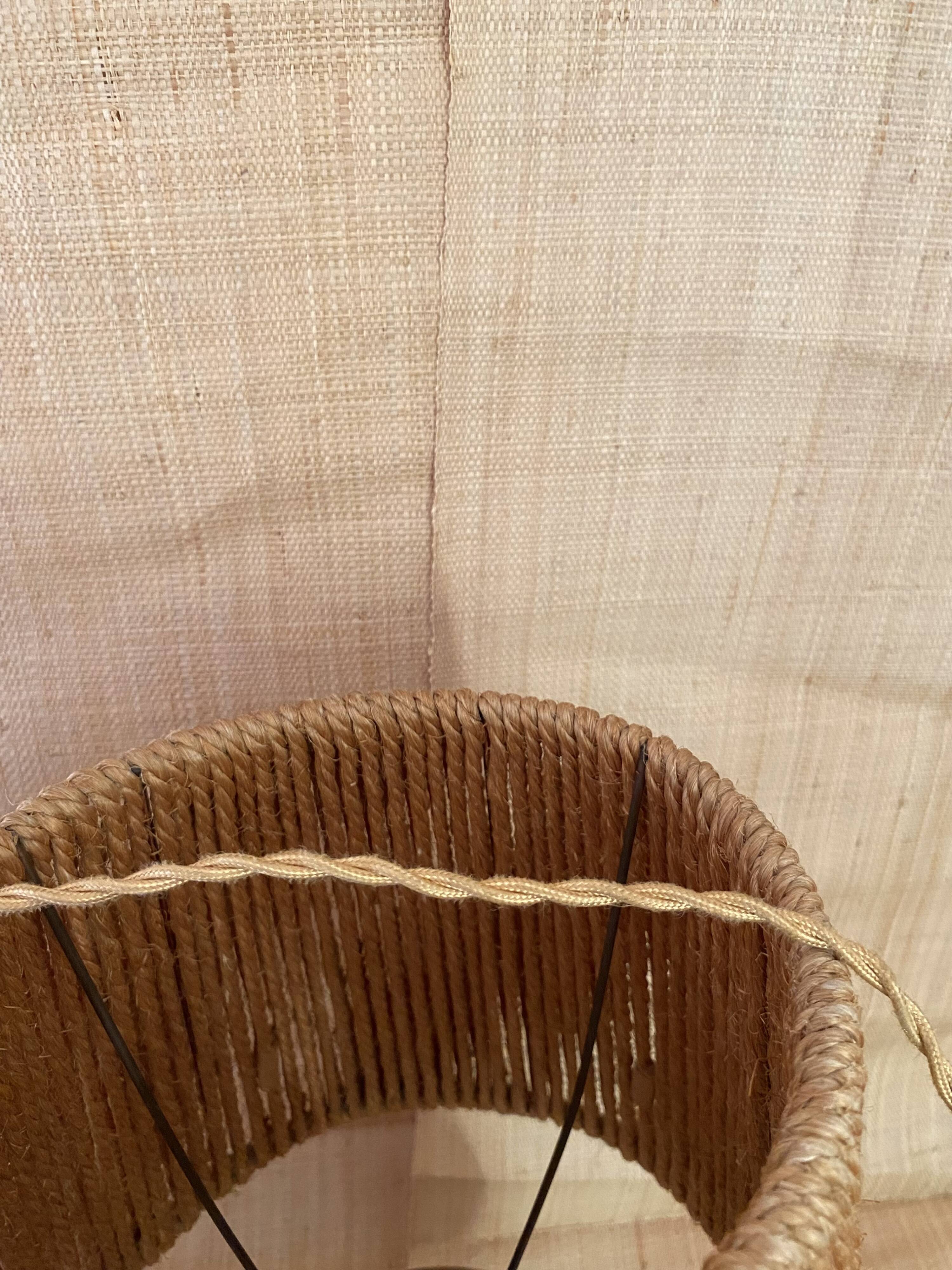 Wood lamp, fabric cable 2M, cord lampshade 1960