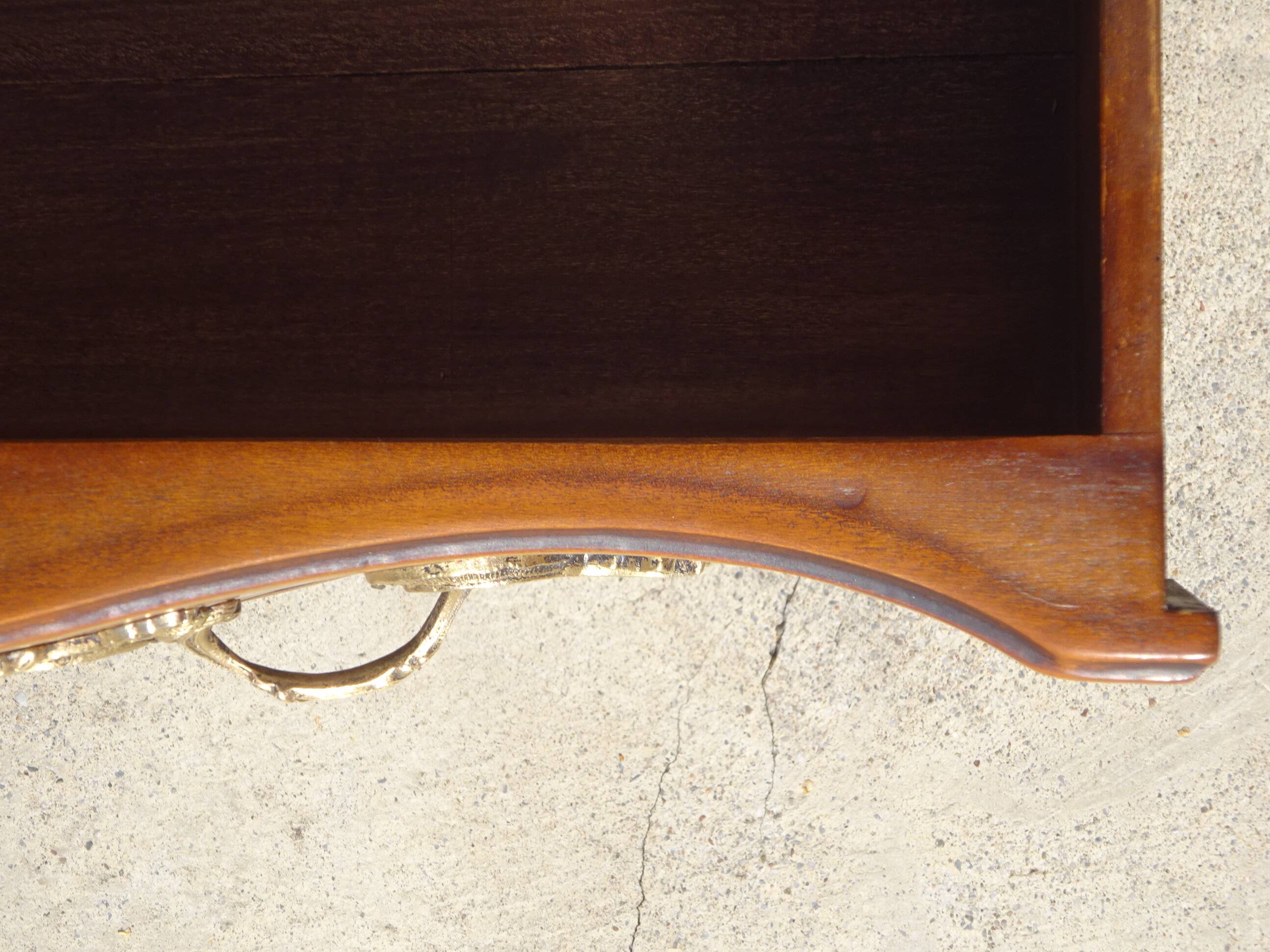 Secretary in solid cherry wood in Louis XV style.