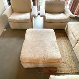 Modular corner sofa white pluche 7 elements