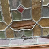 Haut de buffet avec portes en vitrail ancien