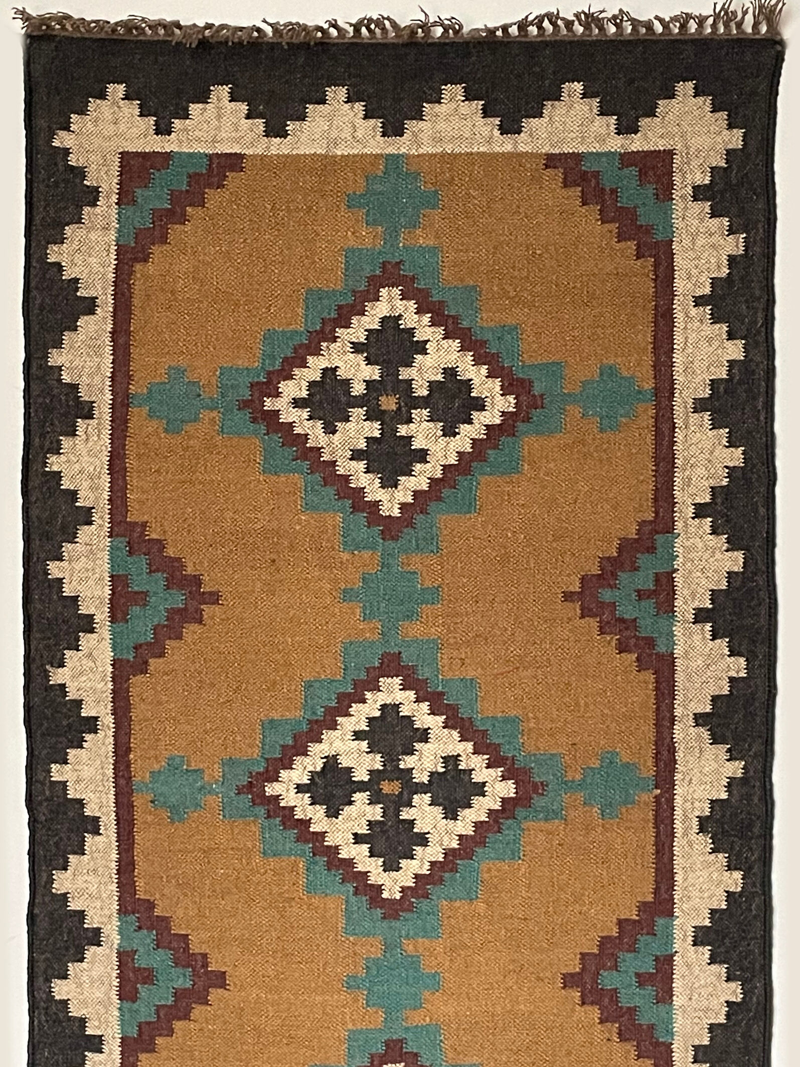3 x 6, handmade jute-wool kilim rug, kilim carpet, 90x180cm