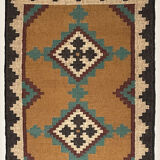 3 x 6, handmade jute-wool kilim rug, kilim carpet, 90x180cm