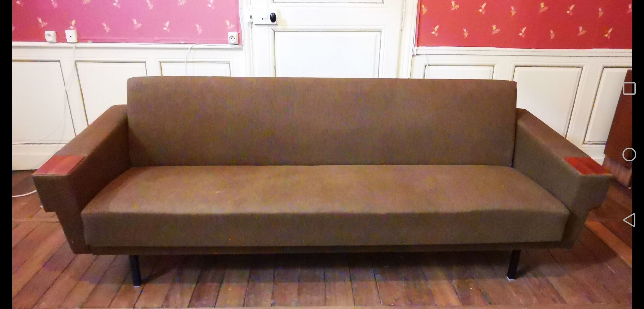 Sofa sofa daybed convertible 60 years 70 khaki