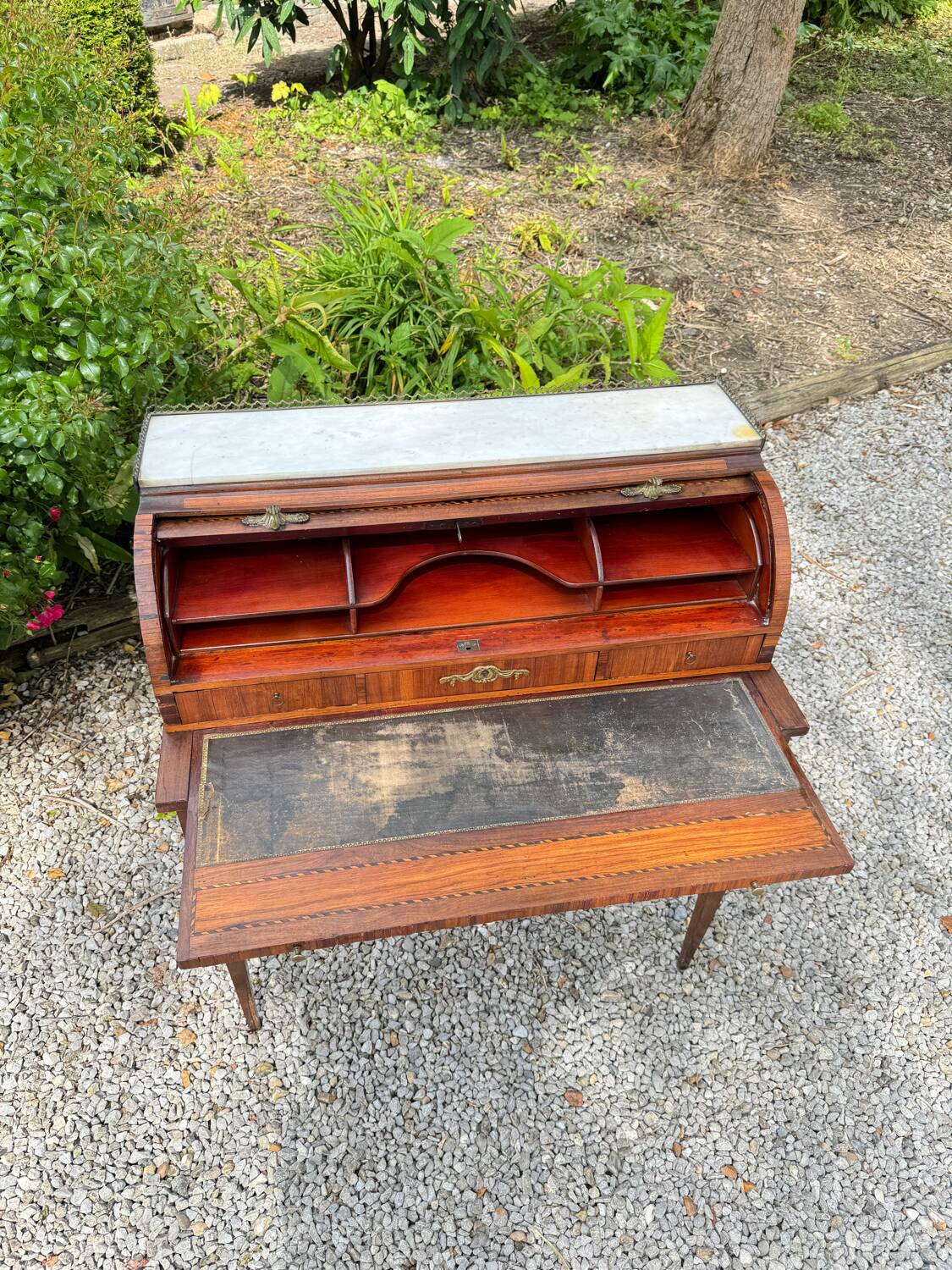 Vassou Jean Baptiste Cylinder Desk In Marquetry Louis XVI Period XVIII Eme Century