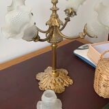 Suspension lamp in gilded bronze