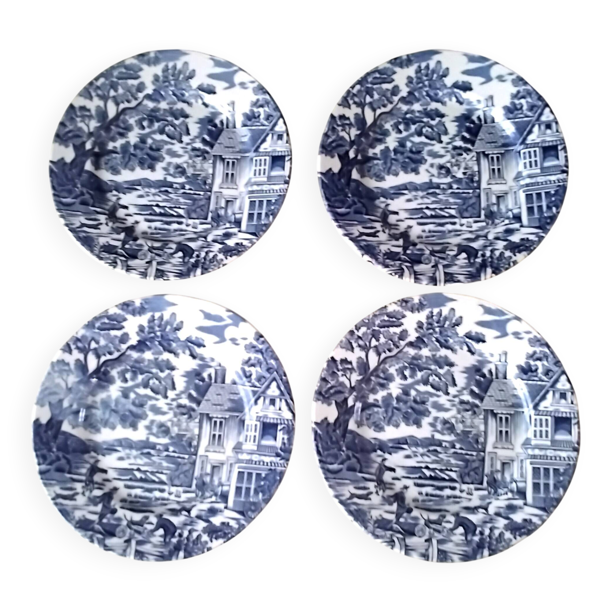 4 flat plates Lunéville Model "English Style"