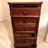 Louis Philippe bedside in walnut magnifying glass veneer