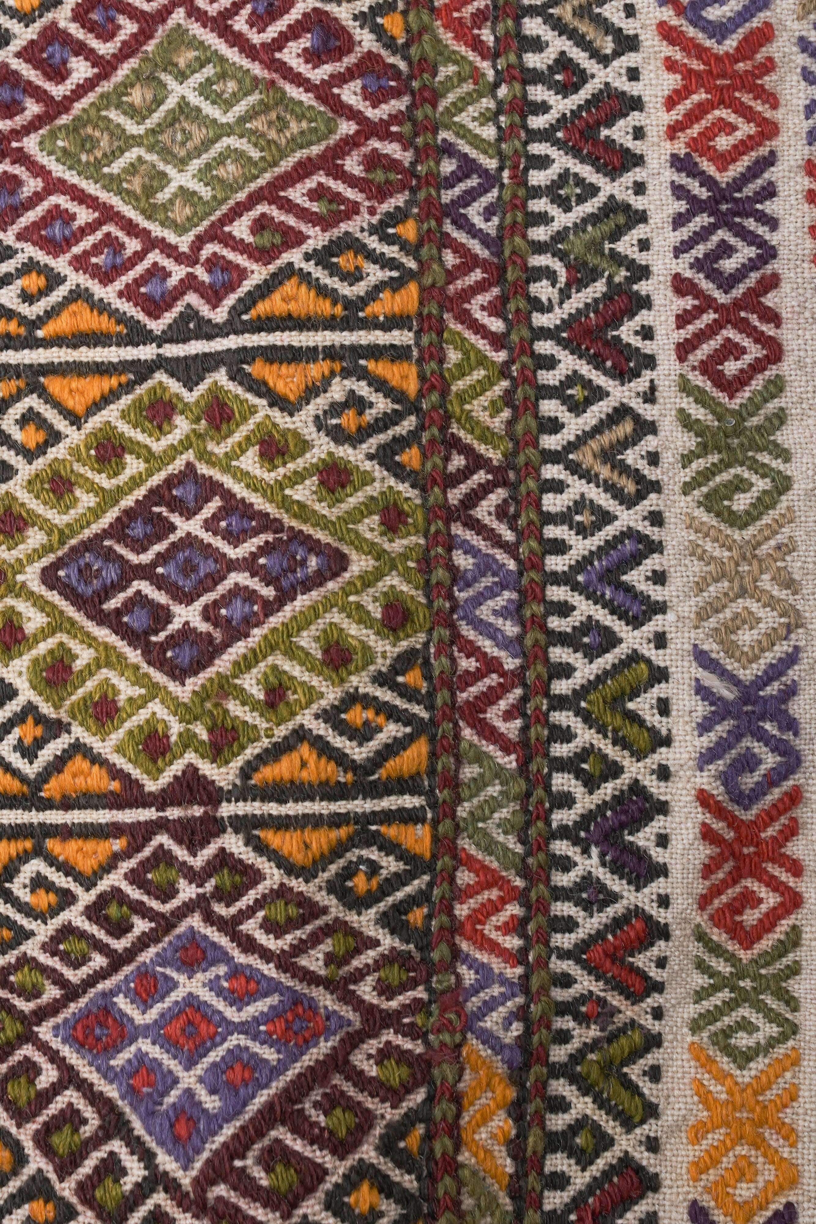 Vintage Turkish Oushak Rug Handwoven 141x356 cm