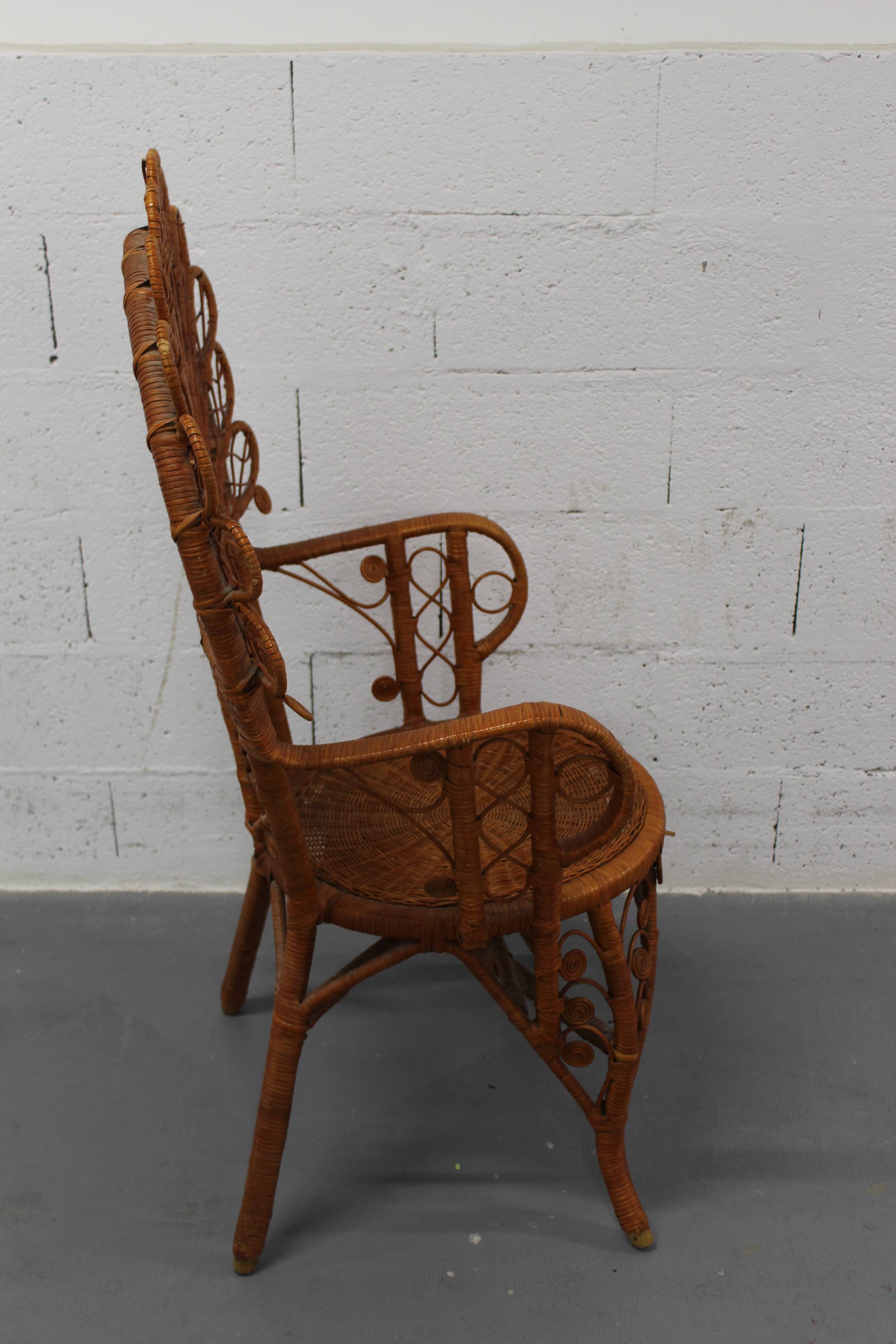 Emmanuelle peacock rattan armchair