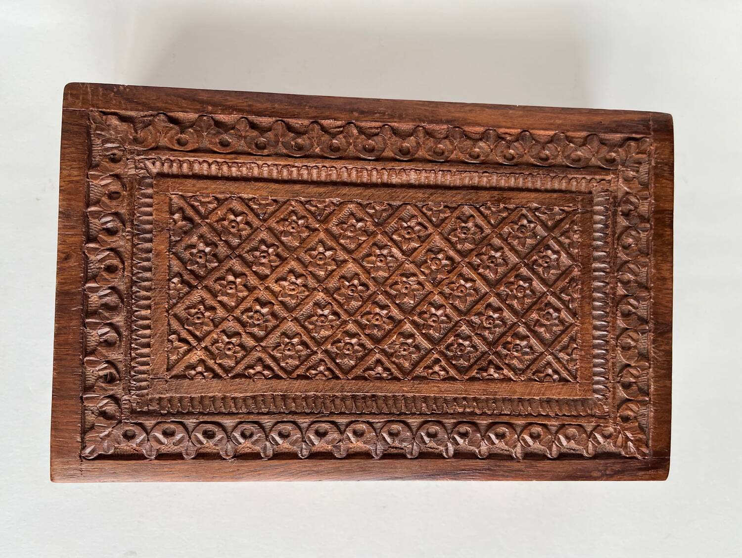 Carved wooden jewelry box