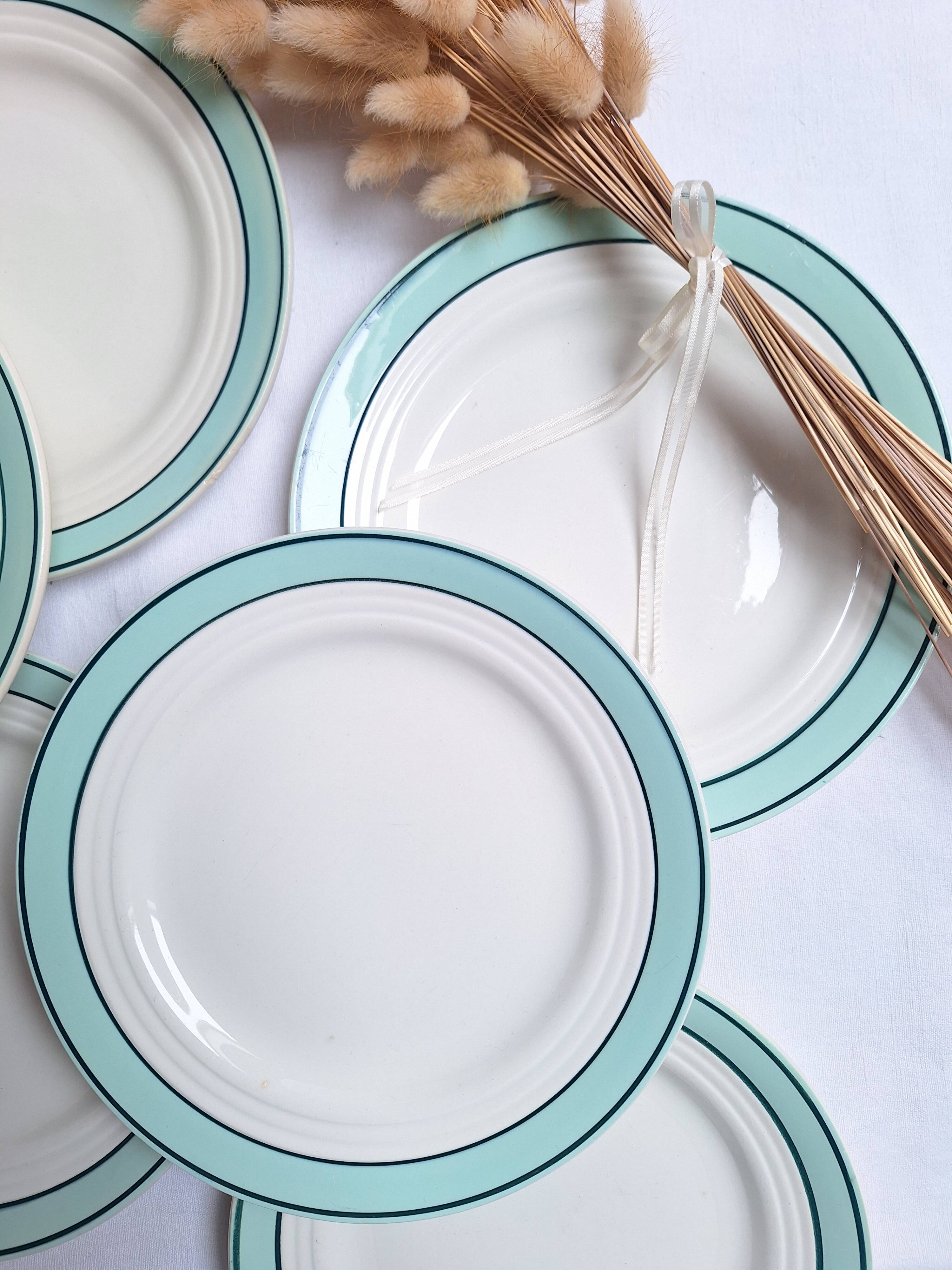 Assiettes plates Céranord - Modèle Amanda vert