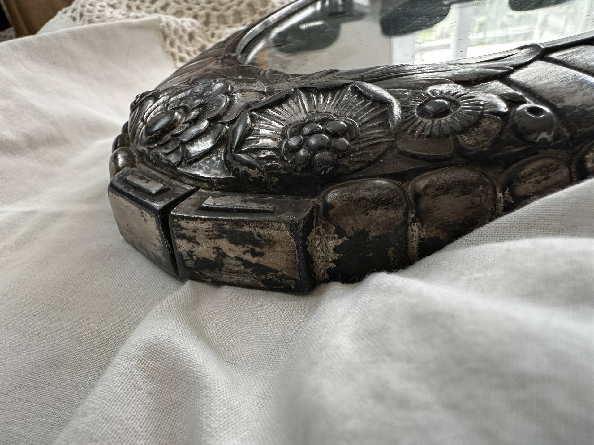 Art Deco Mirror Dilecta. French Silverware. Registered Model ~ 1920/30