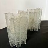 Set of 4 large doria wall lights in glazed glass design from the 60s vintage 3 lights