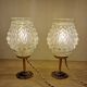 Duo lamps chiseled glass antique bronze base