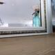 Louis-Philippe style mirror 64 x 52 cm – White molded frame and marble