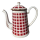 Cafetière à carreaux bordeaux