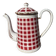 Cafetière à carreaux bordeaux