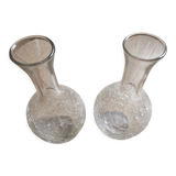Pair of cracked glass vases