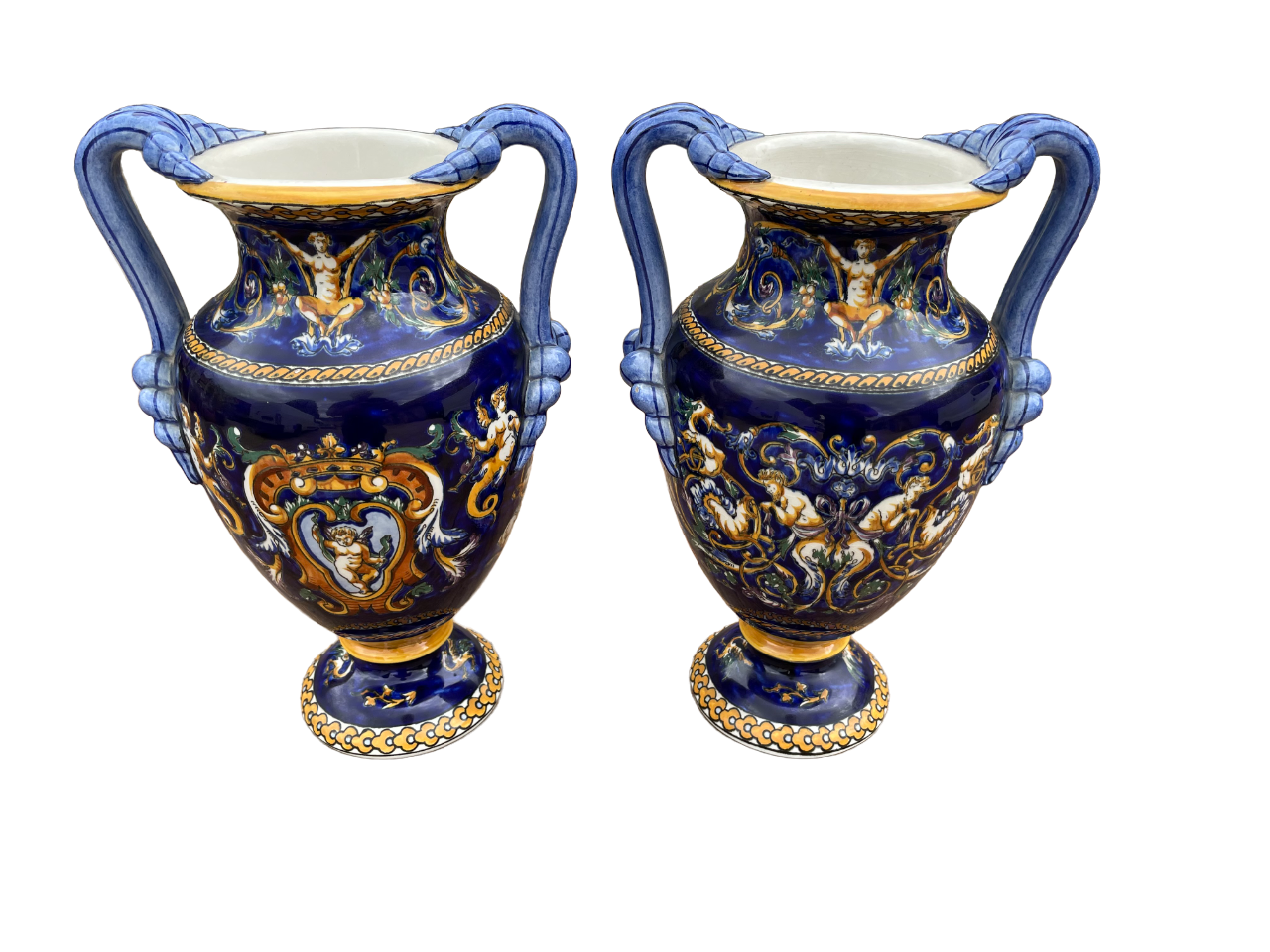 Vase in Gien earthen earthen of amphora shape