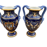 Vase in Gien earthen earthen of amphora shape