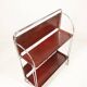 Bar de service vintage Bauhaus style chrome et bois mobile wengé
