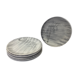 Set of 6 flat plates Niderviller model Kitten
