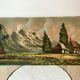 Oil painting on canvas landscape vintage mountains signed mollin