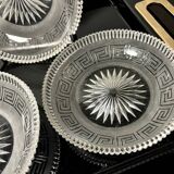 4 Baccarat plates in Greek key pattern 19th century