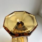 Amber molded glass vase 70s