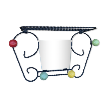 Porte-manteau miroir boule Année 60