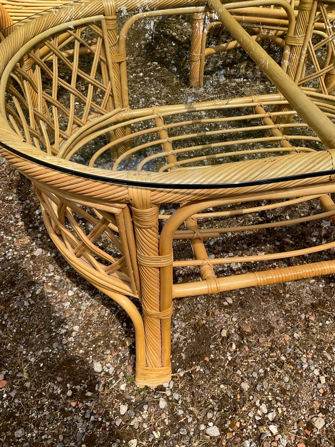 70s rattan lounge