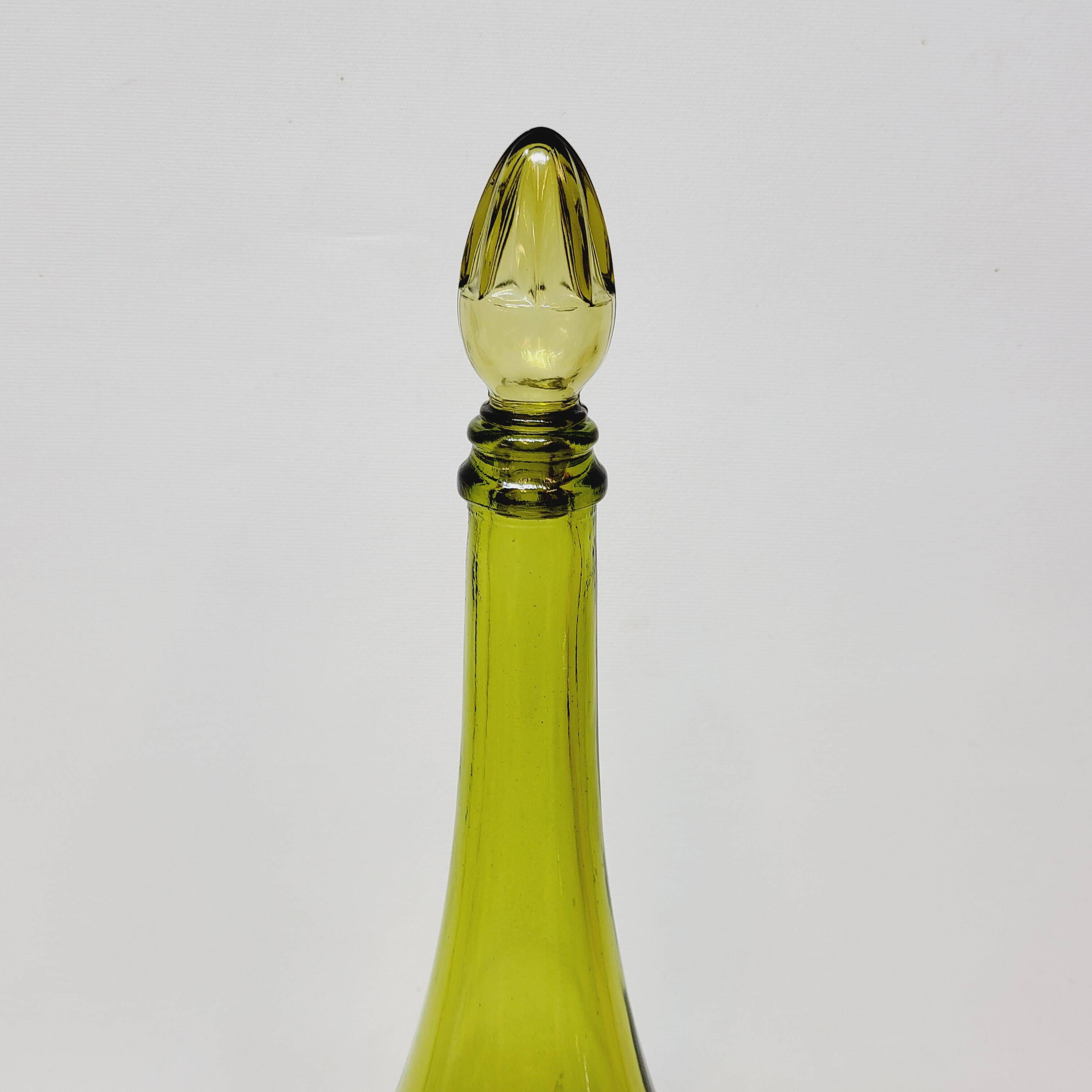 Vintage Italian Green Glass Decanter
