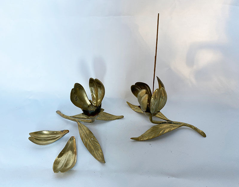 Lot de 2 fleurs laiton