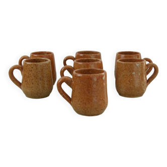 Set of 7 stoneware espresso cups