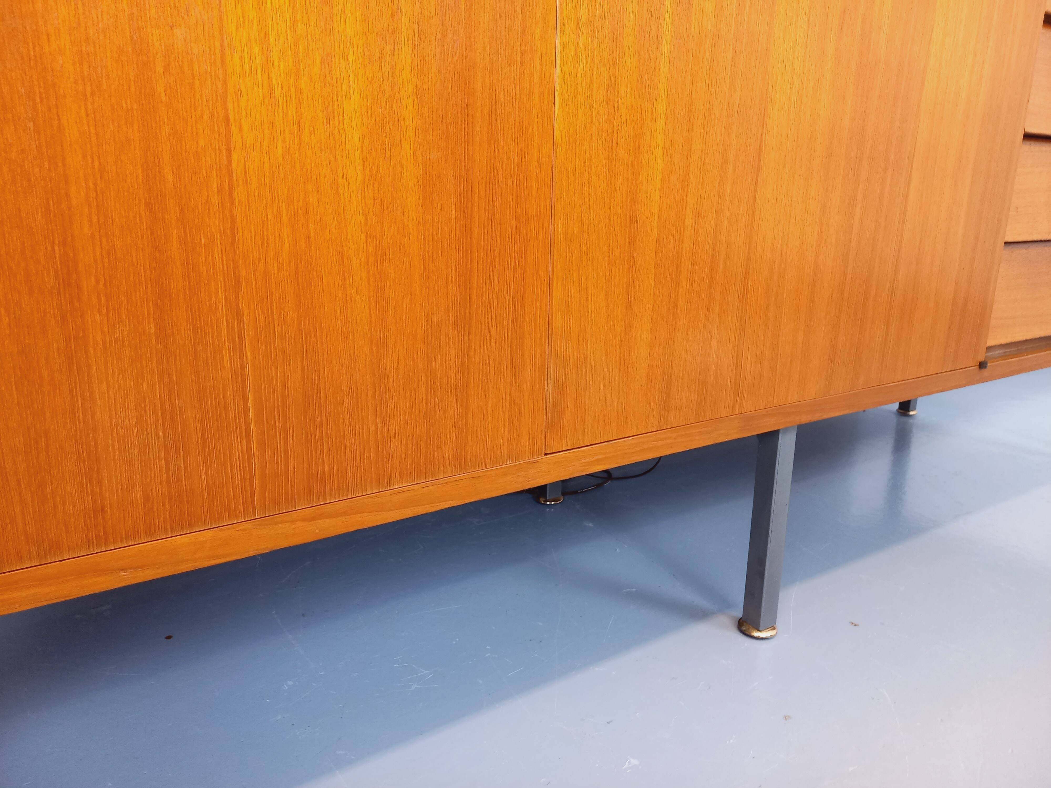 Louis Paolozzi modernist teak bookcase and secretary storage unit