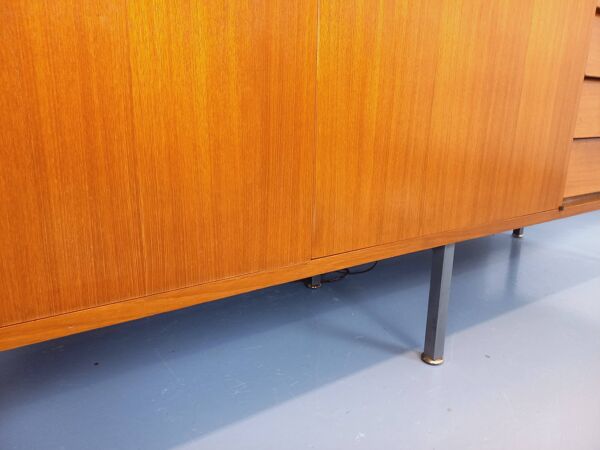 Meuble de rangement bibliothèque secrétaire moderniste Louis Paolozzi teck