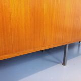 Louis Paolozzi modernist teak bookcase and secretary storage unit