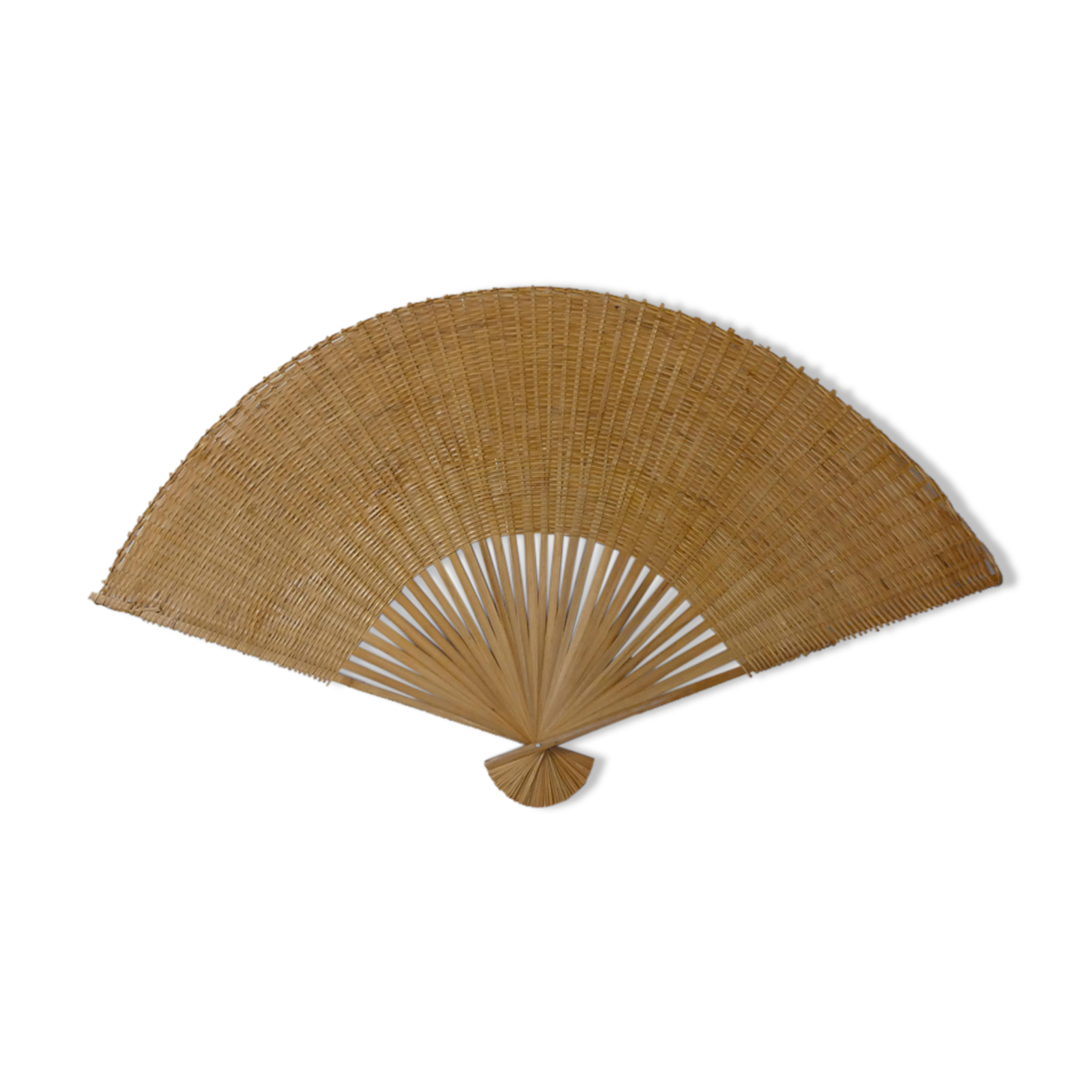 XXL fan in vintage rattan (106 cm)
