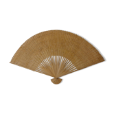 XXL fan in vintage rattan (106 cm)