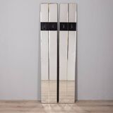 Pair of wall hangers with vintage 70s mirrors italian design