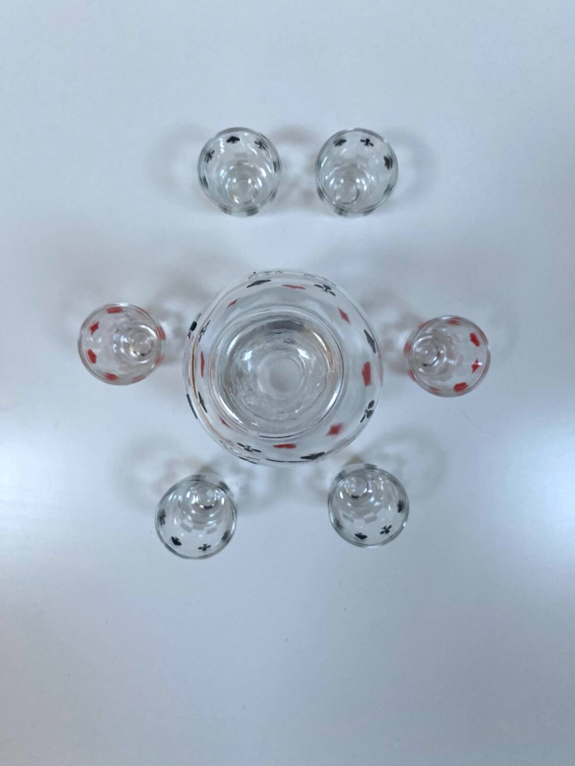 Carafe and 6 liqueur glasses, Arques Crystal Factory