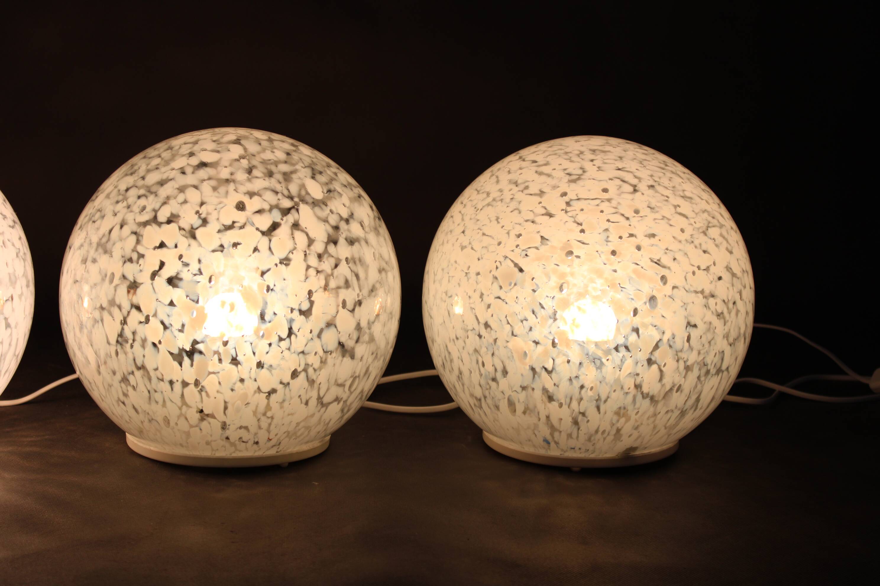 1980s Glass Globe Table Lamp , 3items available