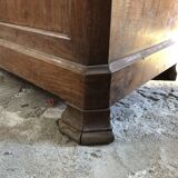 Louis Philippe two-body bookcase in walnut wood.
