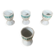 Set of 4 egg cups francoise saget white porcelain chicken decor