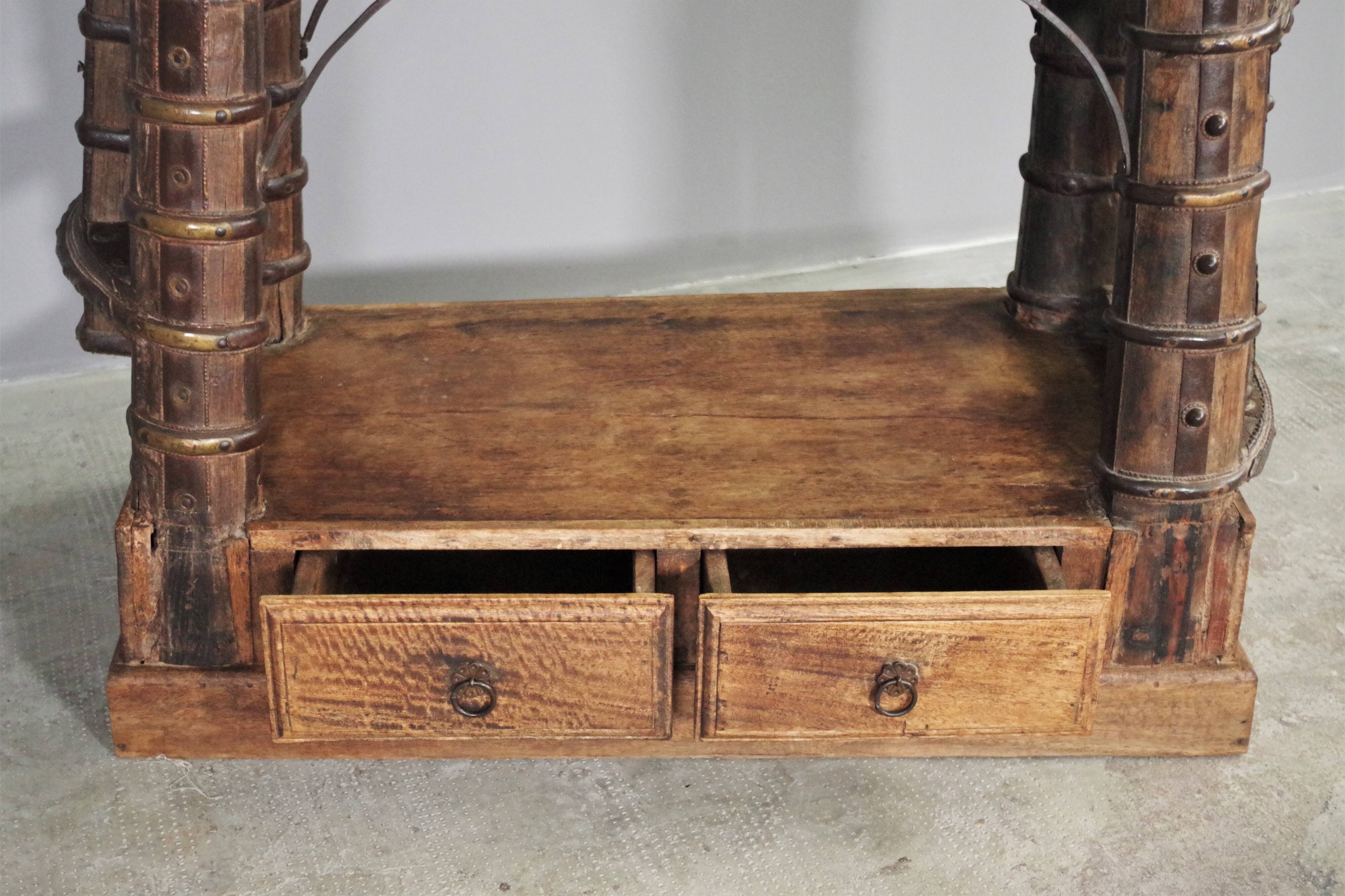 Ancient Indian library made of teak wood